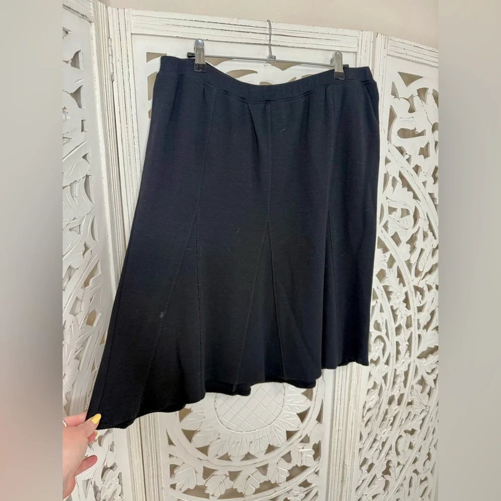 Eileen Fisher Classic Black Knit A-Line Skirt